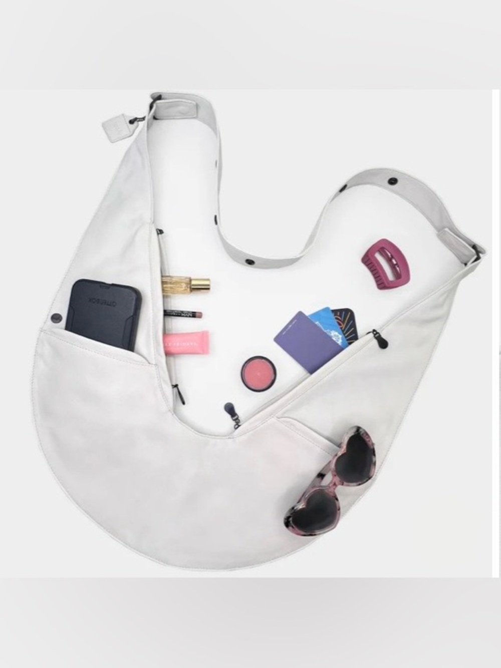 NWT Sash Alabaster White Lambskin Leather RFID Crossbody Bag w/ Packaging